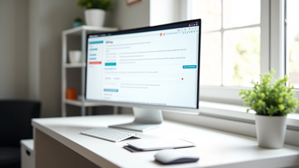 Ordinateur de bureau affichant une interface de configuration de facturation récurrente avec options de paiement et calendrier de facturation