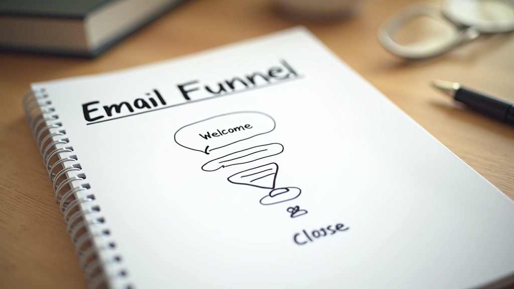 Diagramme montrant la structure d'une séquence email avec quatre étapes alignées verticalement