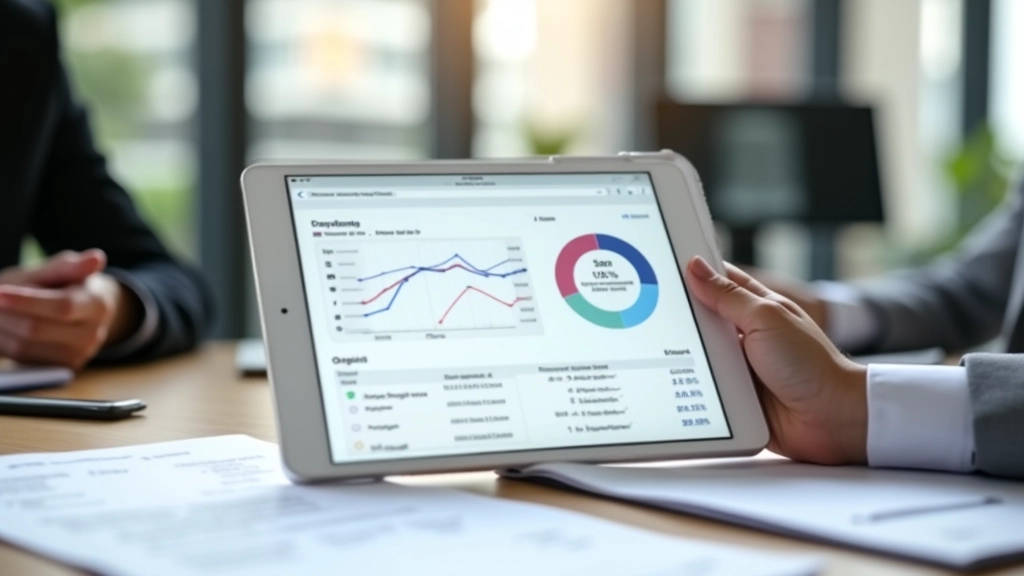 Tablette affichant un tableau de bord de facturation